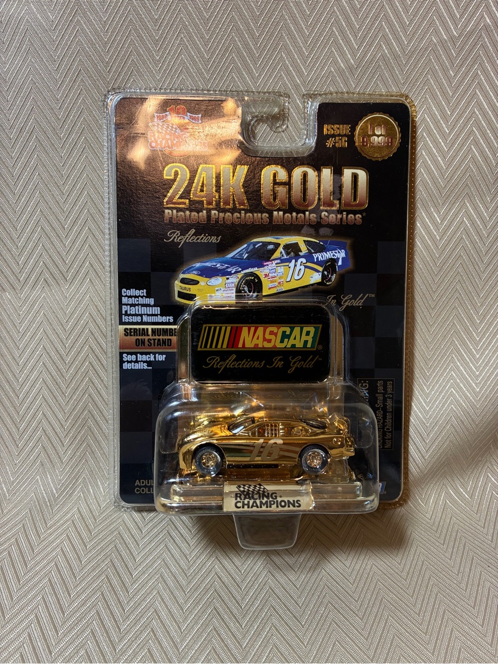 24K Gold NASCAR Die-Cast Racing Champions Car #16